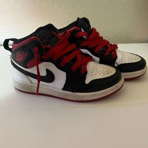 Nike Jordans Kids Black and Red Sneakers 11C